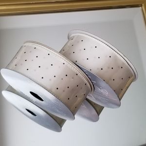 ❗Wondershop Cream and Black Polka Dot Ribbon Set❗